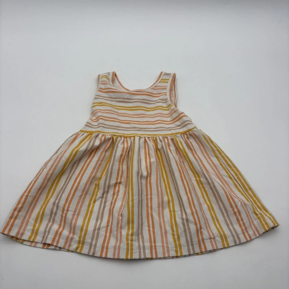 Cat‎ & Jack Dress Girls 9-12M Multicolor Striped Sundress Knee Length Summer